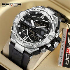SANDA Waterproof Diving Men's Watch Multifunctional Digital