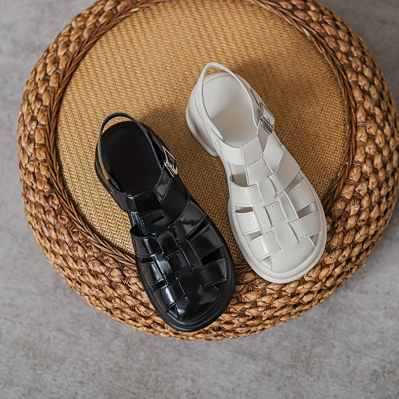 Women's Cut Out Chunky Sandals Buckle Strap Platform Sandals