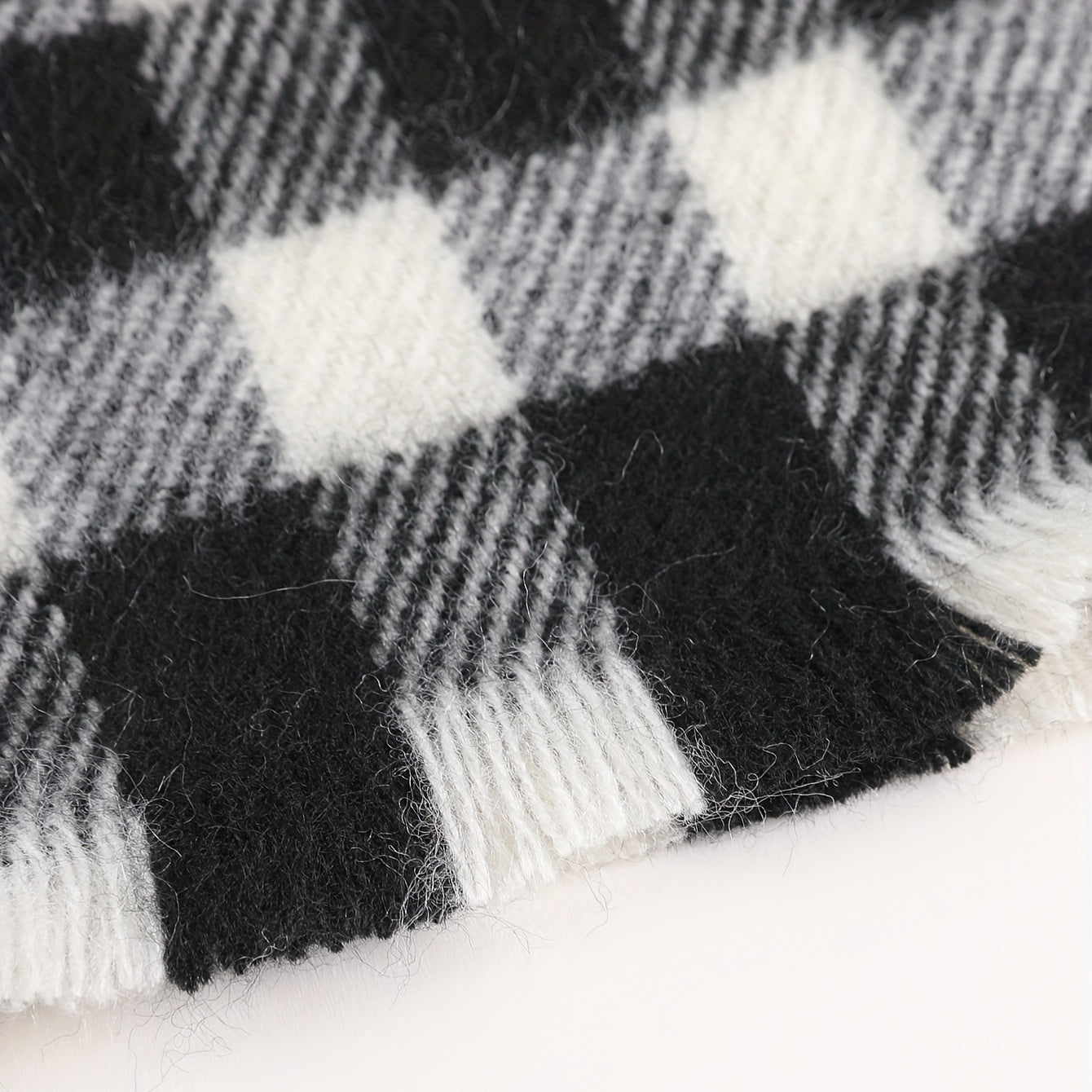 Vintage Plaid Print Scarf & Shawl Windproof Head Wrap Warm Scarves