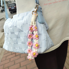 Boho Daisy Flower Keychain and Bracelet Combo