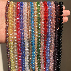 Colorful Crystal Beads Rondelle Wheel Glass Beads for Jewelry Making
