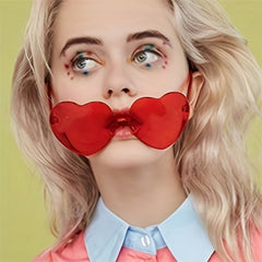 Heart Shape Sunglasses Lovely Candy Frameless Glasses For Party Stage