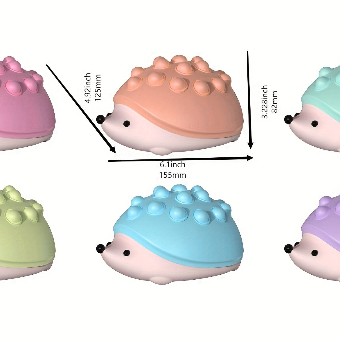 Cute Hedgehog Night Light for Kids - Tap Control Silicone Lamp