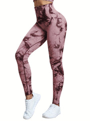 3pcs Tie Dye High Waist Yoga Pants Quick Dry Butt Lifting Leggings