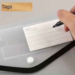 A3 Horizontal Snap Closure Storage File Bag Transparent Thickened