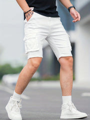 Cargo Denim Shorts Men s Casual Pocket High Stretch Cargo Shorts For Summer