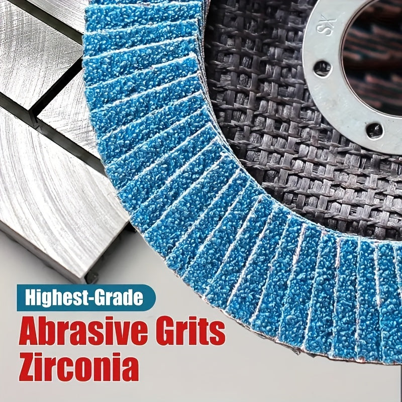 10pcs Flap Discs 40 60 80 120 Grit 4.5 X 7/8 Inch Zirconia Grinding Wheel