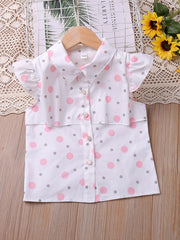 Toddler Girls Polka Dot Blouse & Bow Shorts Set