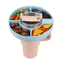 Solid Silicone Snack Bowl For 40oz Cup with Handle, Reusable Snack Tray Ring