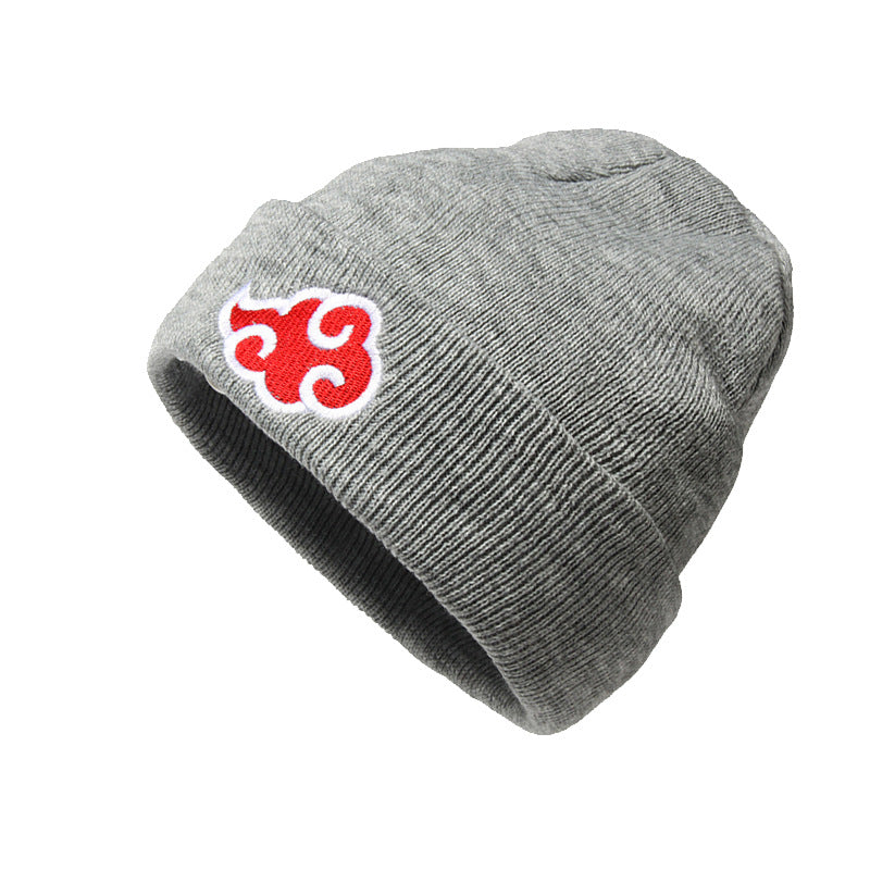Men's Cloud Embroidered Knitted Beanie Anime Hat