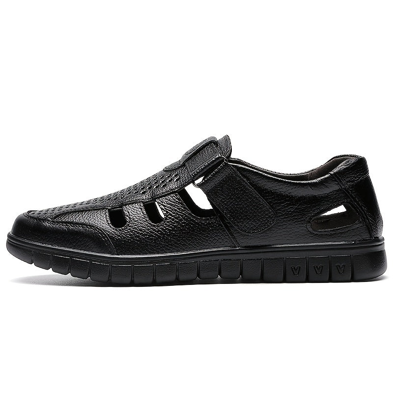 Men's Closed Toe Sandals Hook and Loop Fastener Non Slip Casual Shoes