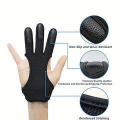 Archery Gloves Shooting Leather 3 Finger Protector Youth Adult Beginner