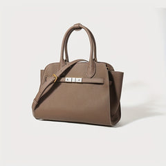 Women's Gray Leather Handbag Professional & Casual Purse