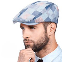 Plaid Style Newsboy Hat Men's Casual Painter Hat