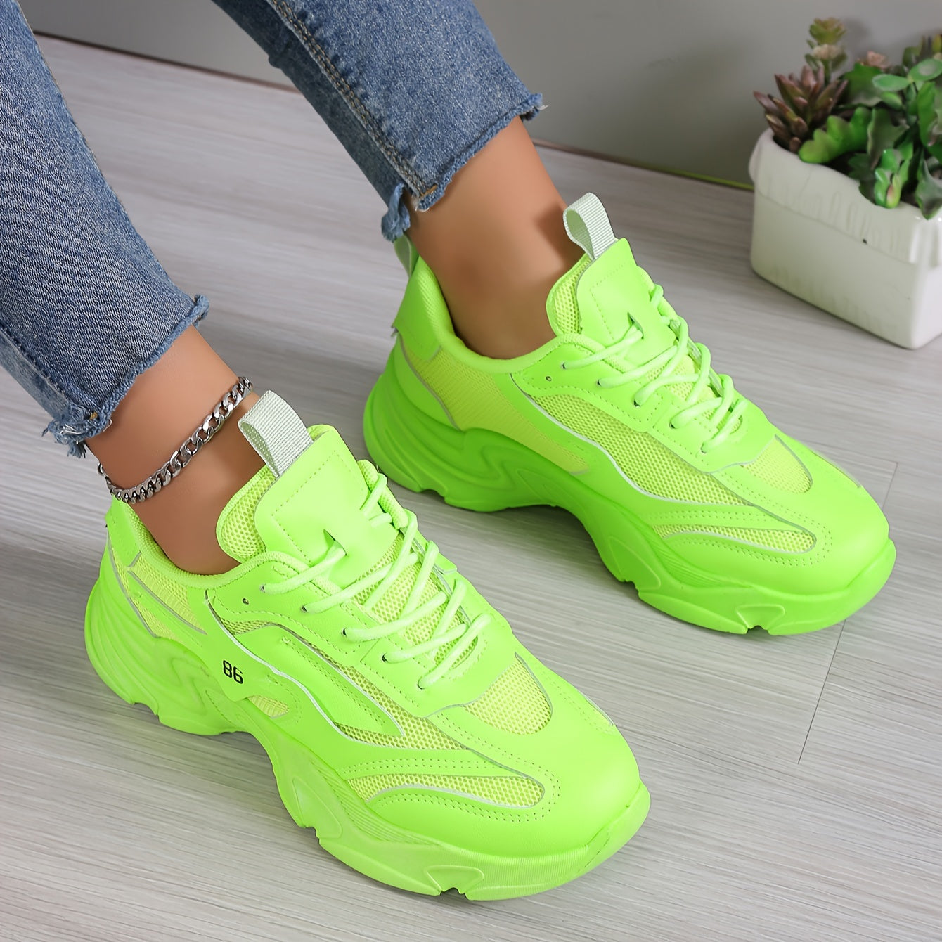 Women's Breathable Running Shoes Thick Bottom Sneakers