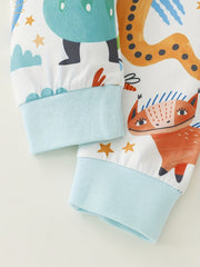 Boys Monster Pajamas Set Long Sleeves Cozy Homewear