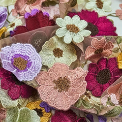 3D Flower Embroidery Lace DIY For Bridal Wedding Dress