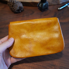 Earth Motif Leather Clutch Bag Large Capacity Vintage Bronze Buckle Closure