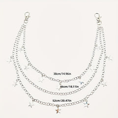 Pentagram Charm Layered Waist Chain Punk Pants Trousers Chain