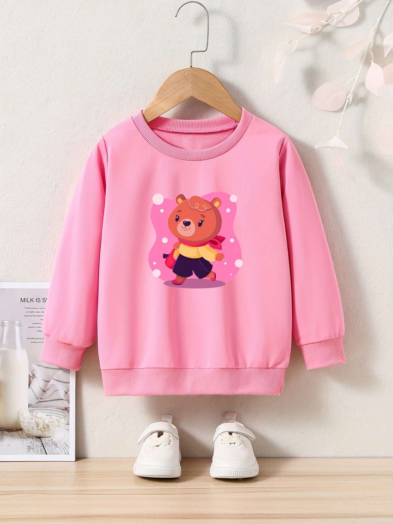 OERYUI Bear Girl Graphic Sweatshirt Kids Clothes Gift