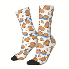 Men's Capybara Pattern Socks Outdoor Cycling Camping Funny Sock