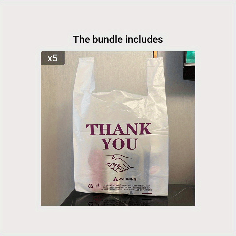 100 Thank You T-shirts Plastic Bags 29.97x48 Purple