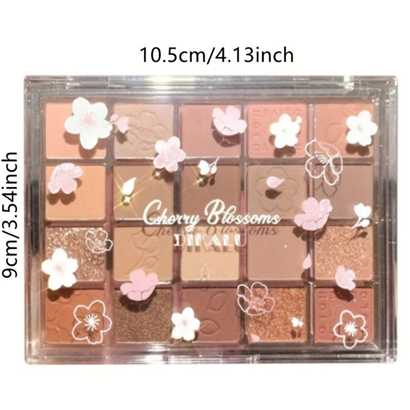20-Color Eyeshadow Palette with Highlighter - Earth Tones for Contouring