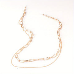 Men's Hip hop Long Necklace For Glasses Double Chain