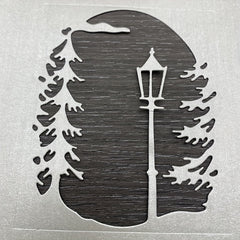 1pc DIY Christmas Tree Cutting Dies Street Lamp Background Carbon Steel Die