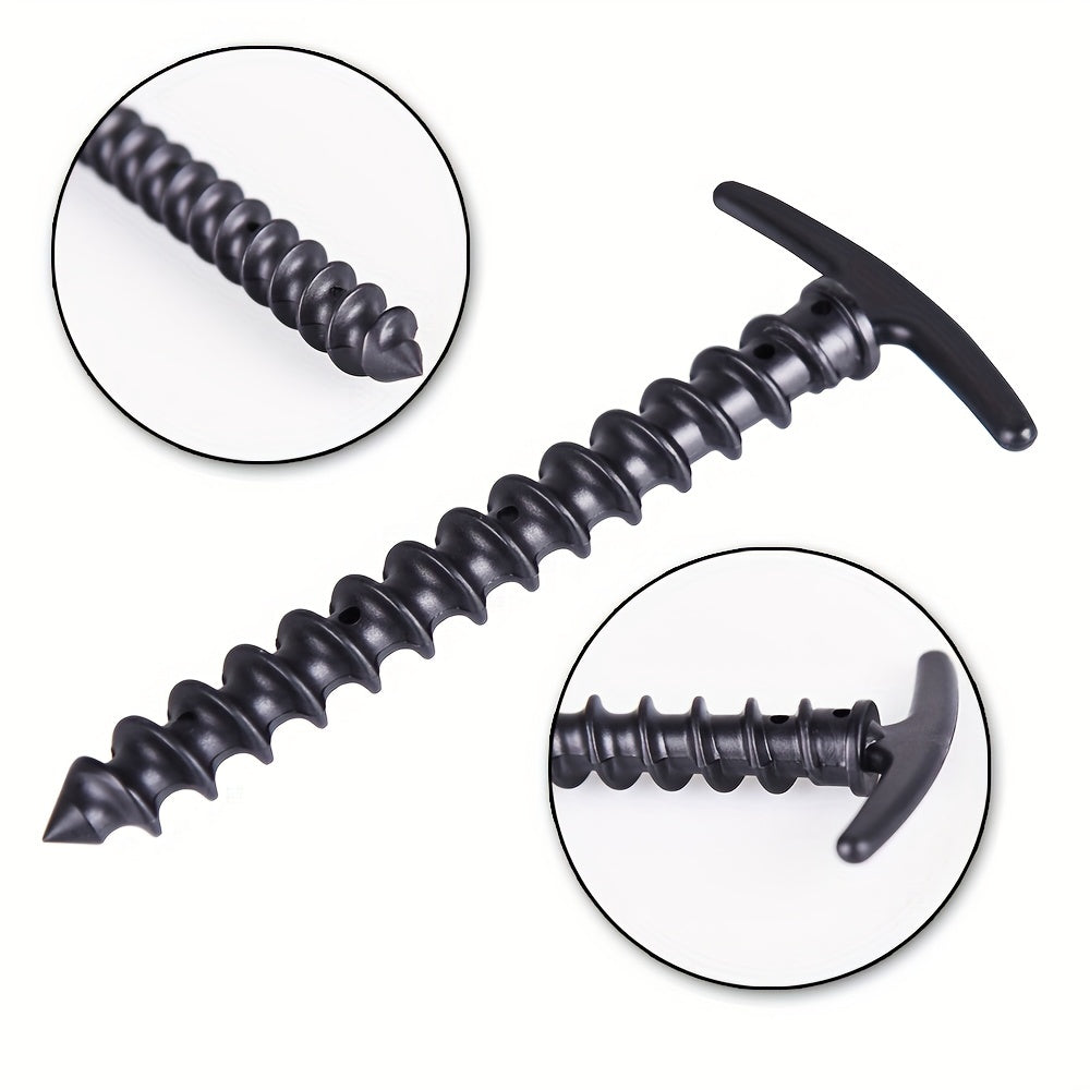 3pcs Tent Pegs High Strength Plastic Camping Canopy Spiral Pegs