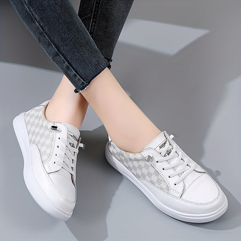 Women's Plaid Soft Sole Comfort Flat Shoes Breathable Walking Shoes