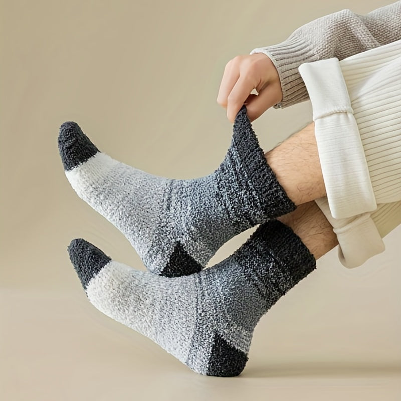 5 Pairs Fuzzy Winter Socks for Women Men