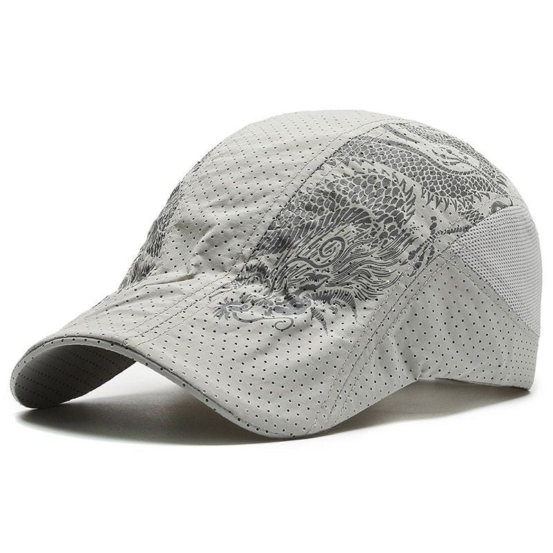 Men's Outdoor Street Sunscreen Cap Thin Mesh Printed Beret