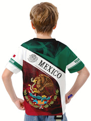 MEXICO Boys Creative T-shirt Summer Kids Outgoing Clothes
