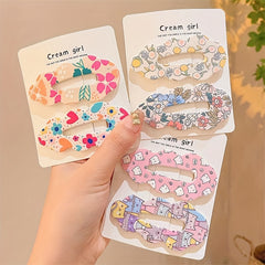 Girls Fruit Leaves Flower Snap Hair Clip Hairpin Side Clip Headwear