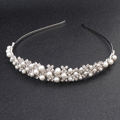 Faux Pearl Rhinestone Hairband Headband Princess Tiara