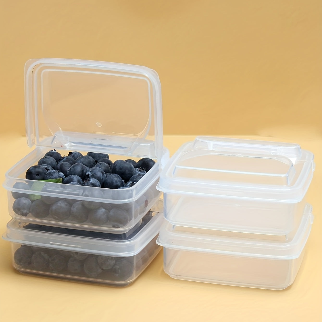 2pcs Transparent Food Storage Box Plastic Refrigerator