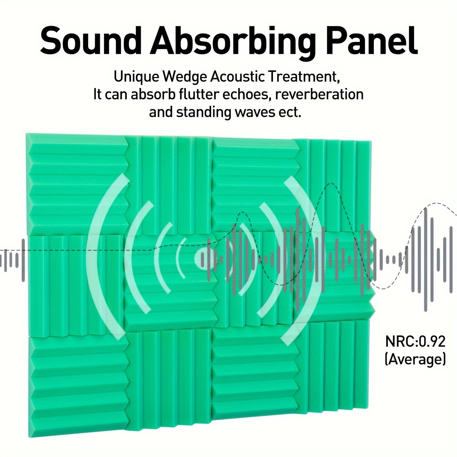 24pcs Green Sound Absorbing Cotton for Recording Room