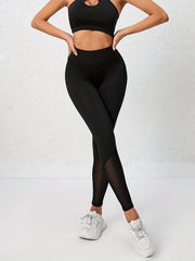 High Waisted Mesh Leggings for Yoga Running Workouts