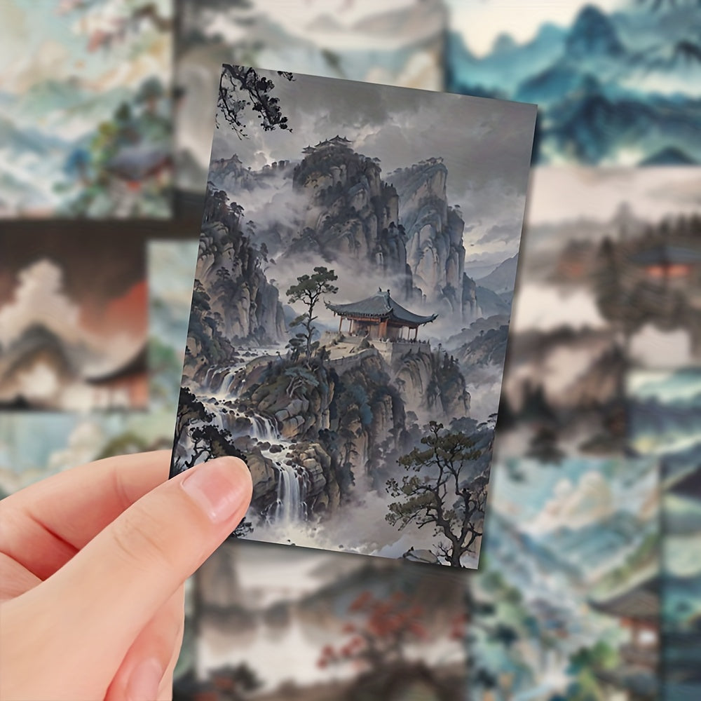 54pcs Landscape Architecture Cartoon Stickers Waterproof Game Stickers