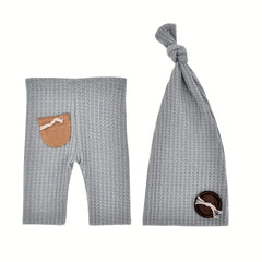 Newborn Knot Button Hat & Pants Set for Photography Props