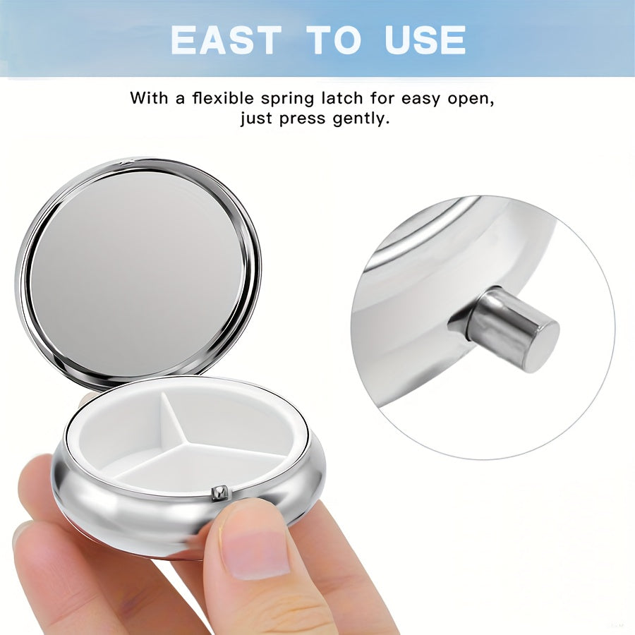 Siamese Cat Art Pill Case 3 Compartment Pocket Sized Pill Box