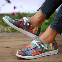 Women's Canvas Slip On Sneakers Low Top Walking Shoes