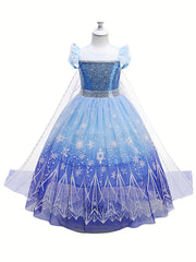Princess LED Dress Sequin Puff Sleeve Tulle Costume