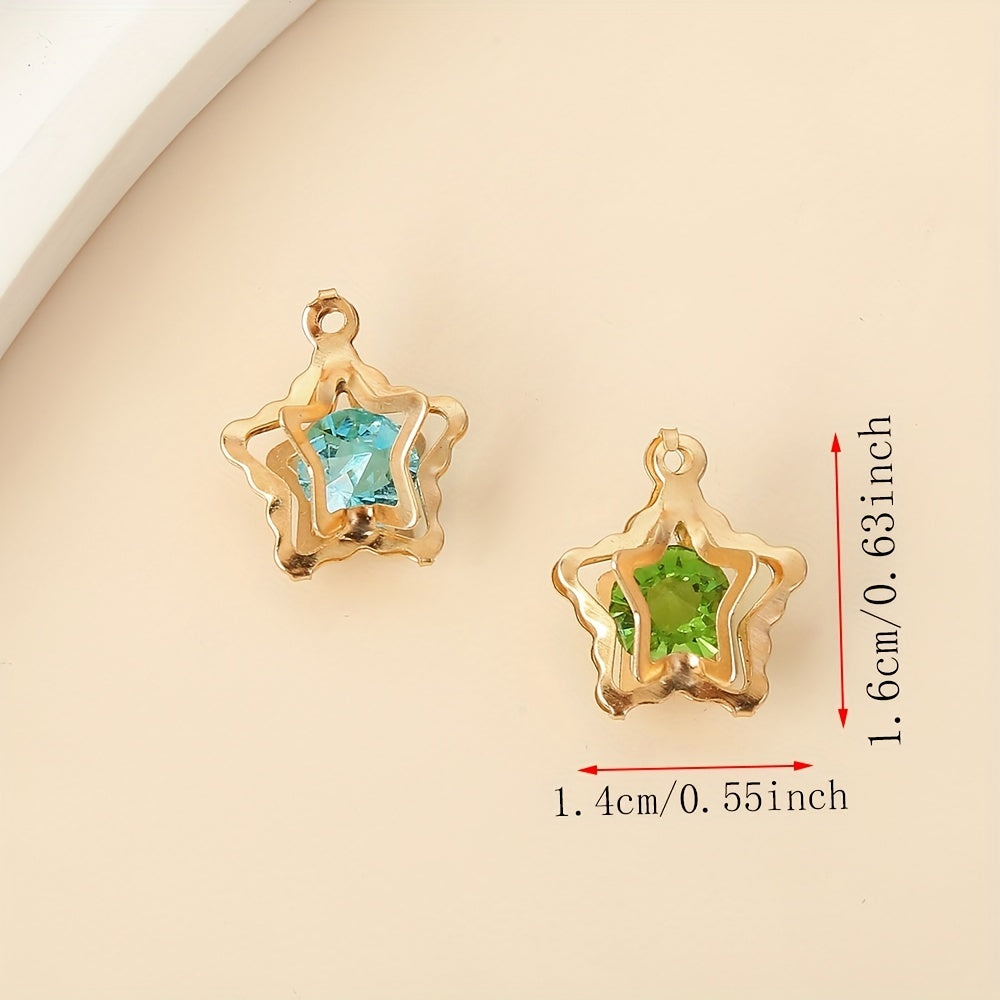 50 Pcs 3D Star Shape Colorful Pendent DIY Jewelry Accessories