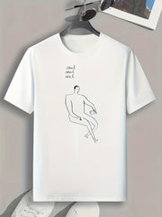 Pattern Print Men's Sports T-shirt for Fitness