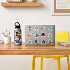 50pcs Cartoon Tree Stickers for Laptop Helmet Water Cup - Waterproof DIY