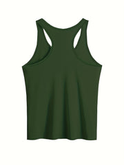 Crinkle Figure & Slogan Print Round Neck Plus Size Tank Top