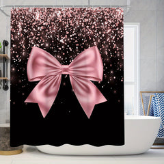 Pink Glitter Drip Shower Curtain Set