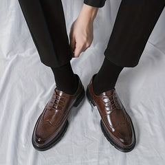 Men's Brogue Wingtip Derby Shoes Lace up Front Dress Shoes